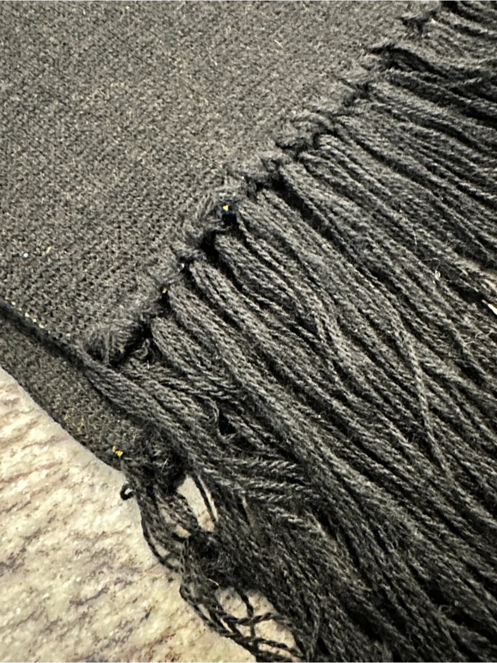 Appalachian State Mountaineers Knit Scarf Black Yellow Fringe NCAA College